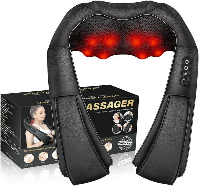 Masajeador eléctrico shiatsu para cuello y hombros con calor