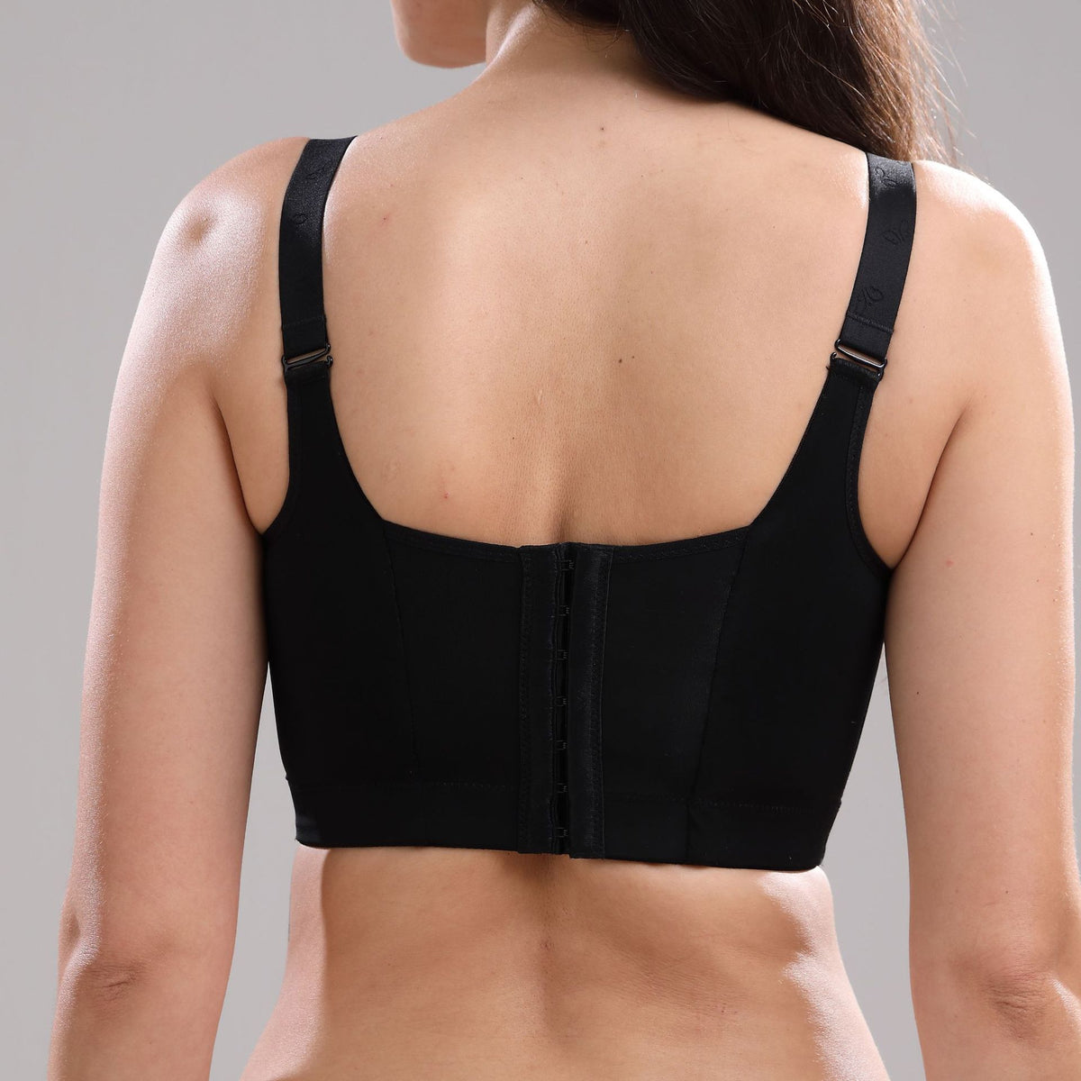 Button-Front Full Cup Wire-Free Plus Size Bra with Smooth Back