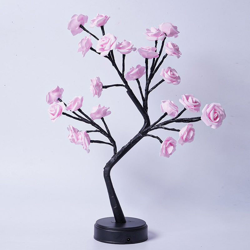 USB Rose Table Lamp with Fairy Lights for Romantic Home Decor