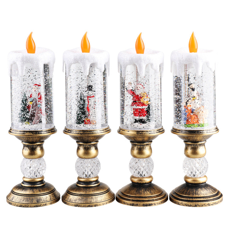 Christmas Candle Light Scene Decorations for Tables and Shelves