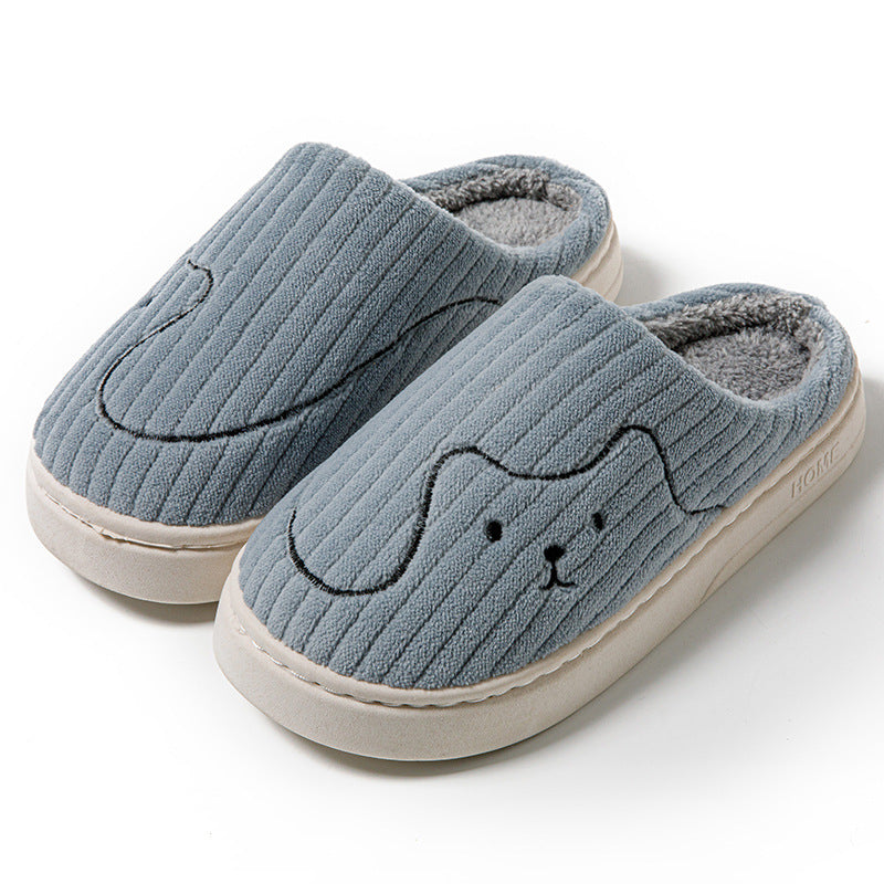 Striped Cat Slippers for Couples, Non-Slip and Warm for Winter