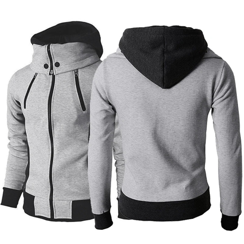 Men's Zip-Up Hooded Sweatshirt Jacket, Slim Casual Cardigan