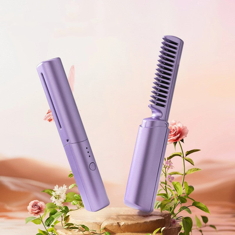 Professional Cordless Hair Straightener Comb, Fast Heating