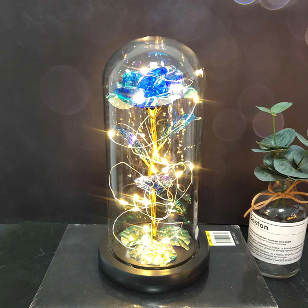 Simulated Rose in Glass Dome Gift for Weddings and Mother's Day