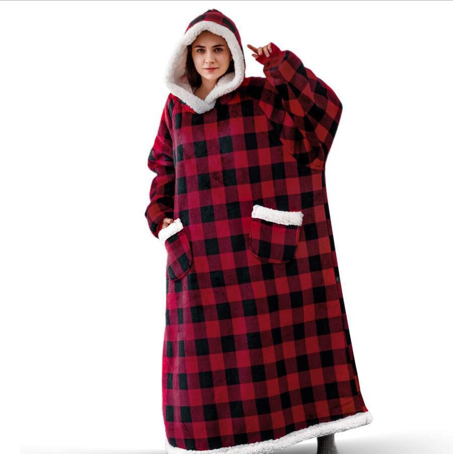 Oversized Wearable TV Hoodie Blanket, Warm Pullover