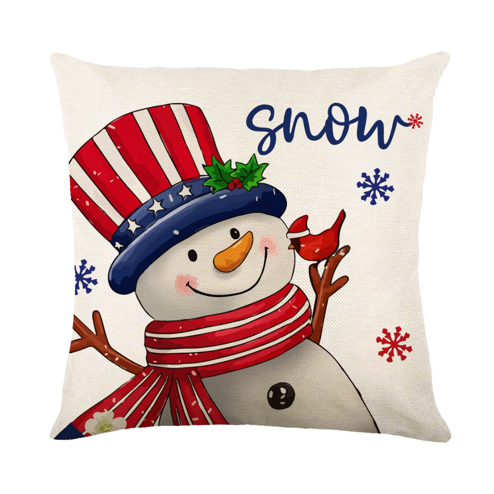 Christmas Pillow Covers for Sofa Square Throw Snow Stamping