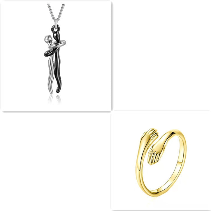 Love Hug Necklace For Couples, Simple Clavicle Chain Gift