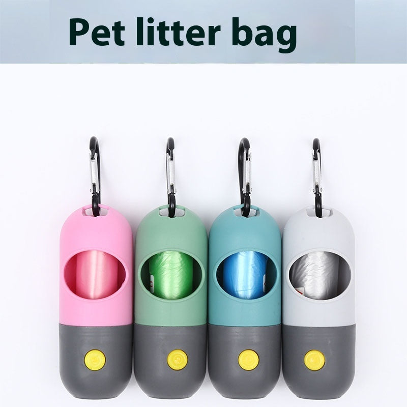 LED Light Pet Waste Bag Dispenser with Bags for Dogs and Cats