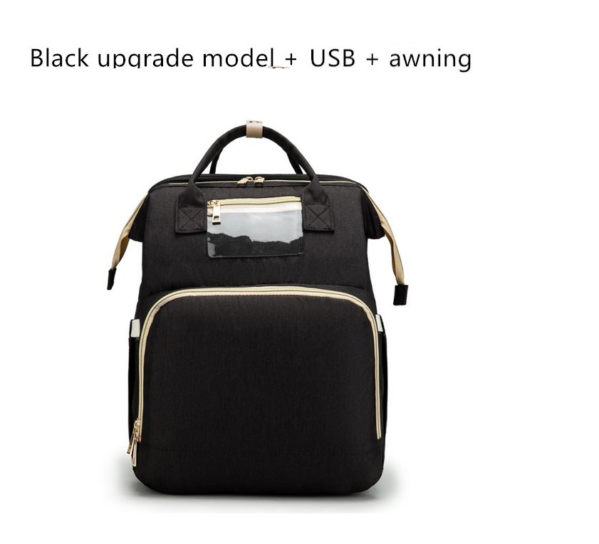 Folding Travel Bed Backpack for Mums with USB Charging