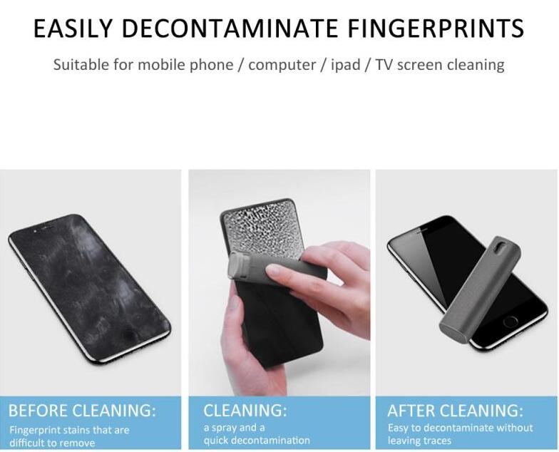 2-in-1 Phone and Computer Screen Cleaner Kit with Microfibre Cloth