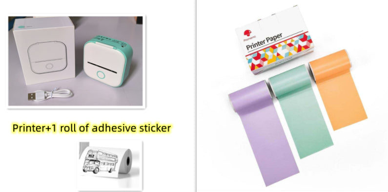 Portable Mini Bluetooth Thermal Label Printer, Inkless Printing