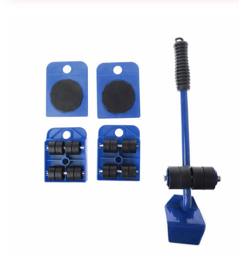 Furniture Moving Lifter Tool Set with Wheels, 5 Pieces