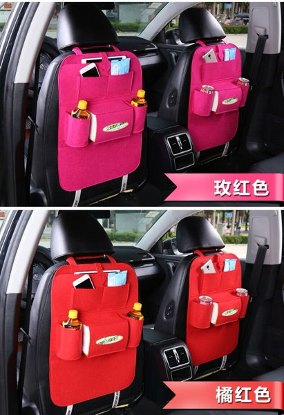 Wool Felt Car Seat Organiser Bag, Multi-Purpose Back Seat Storage