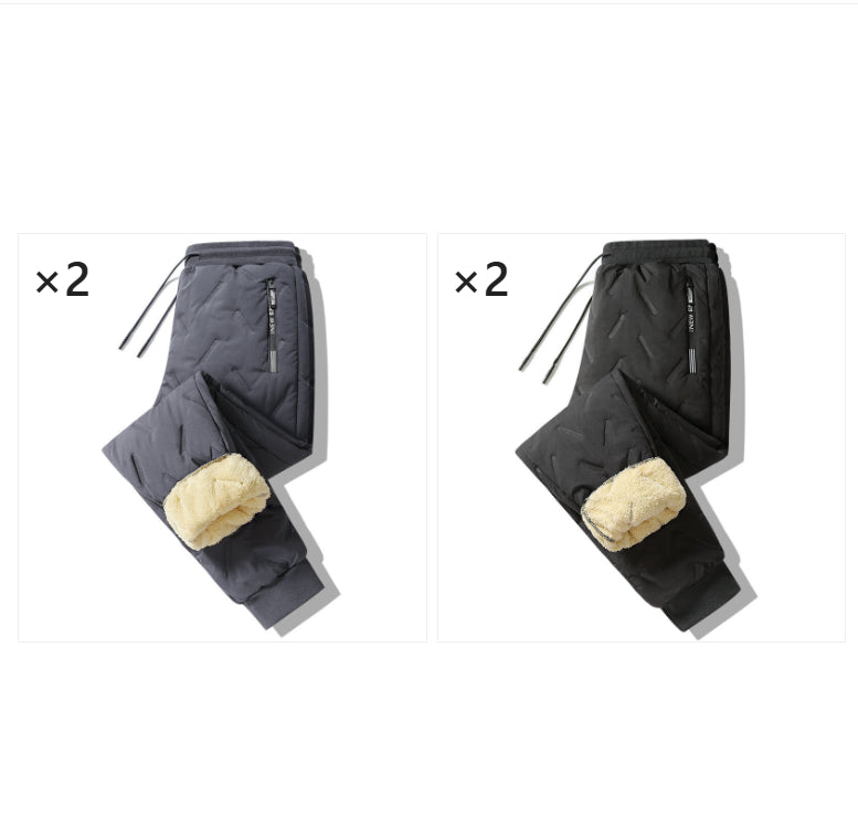 Men's Plush Fleece Sweatpants, Thick Lambswool-Lined