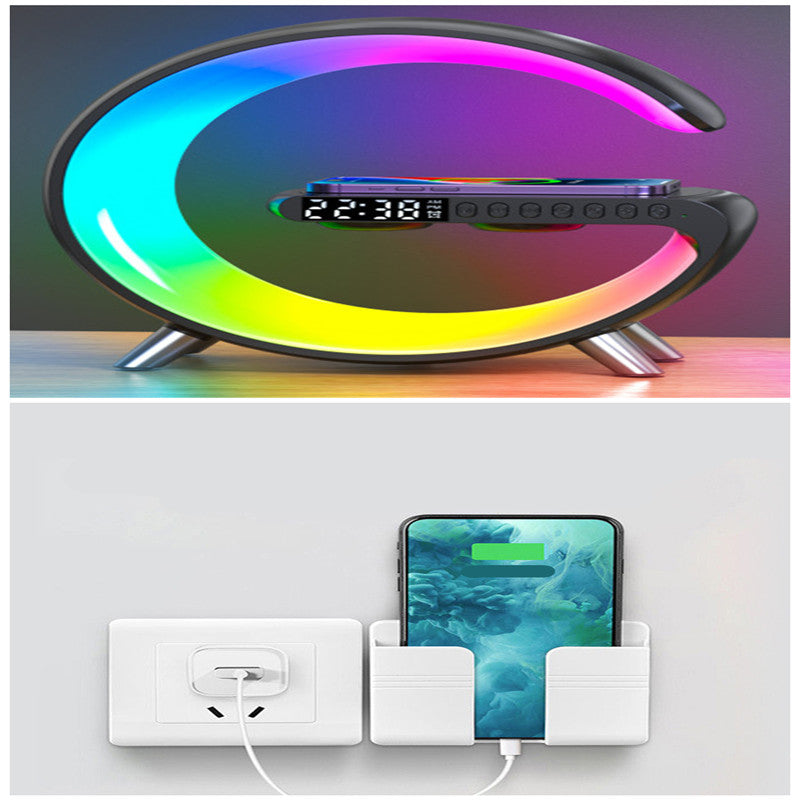 Smart G-Shaped LED Lamp With Bluetooth Speaker, Wireless Charger