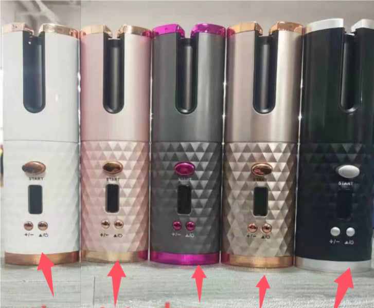 Cordless Automatic Hair Curler With LCD Display, Ceramic Barrel