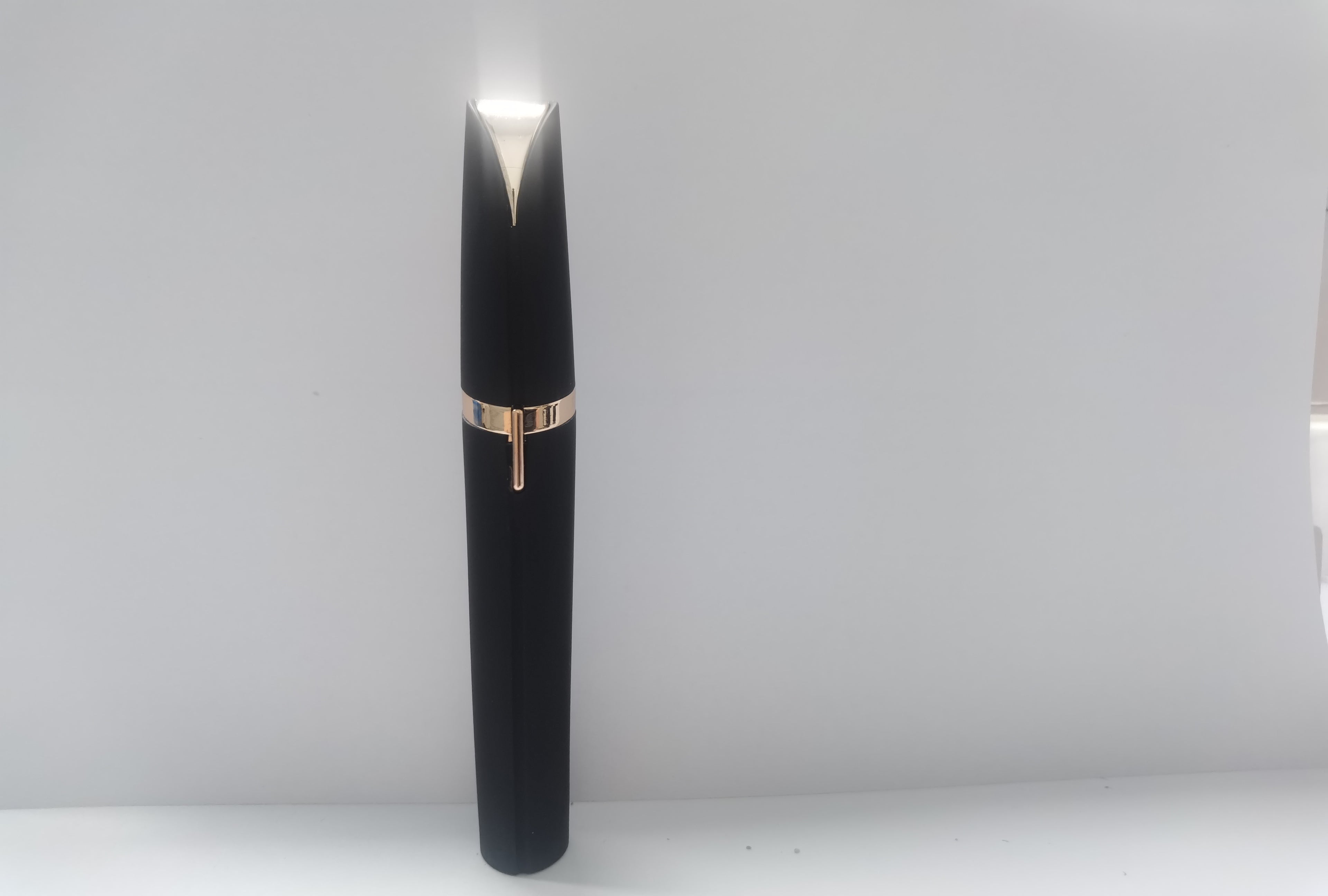 Mini Electric Eyebrow Trimmer with LED Light and Gold-Plated Head