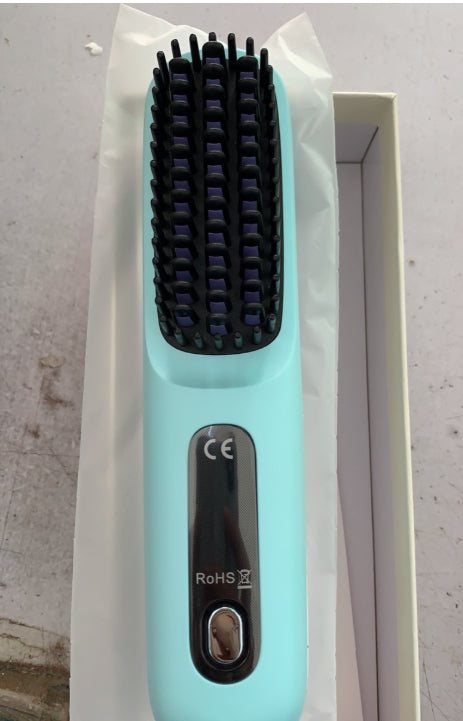 2-in-1 Cordless Hair Straightener Brush, USB Rechargeable