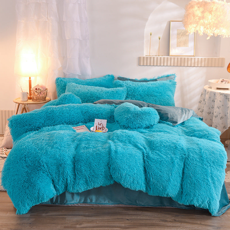 Luxury Thick Fleece Duvet Cover Set, Warm Winter Bedding