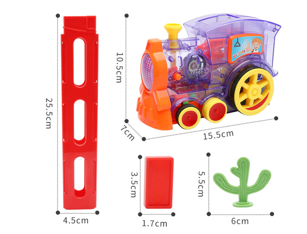 Electric Domino Train Toy With Automatic Release Building Blocks