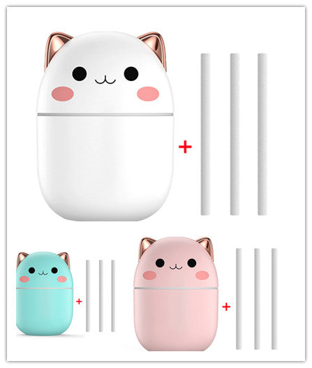 Cute Cat Ultra-Silent USB Air Humidifier for Bedroom, Office and Car