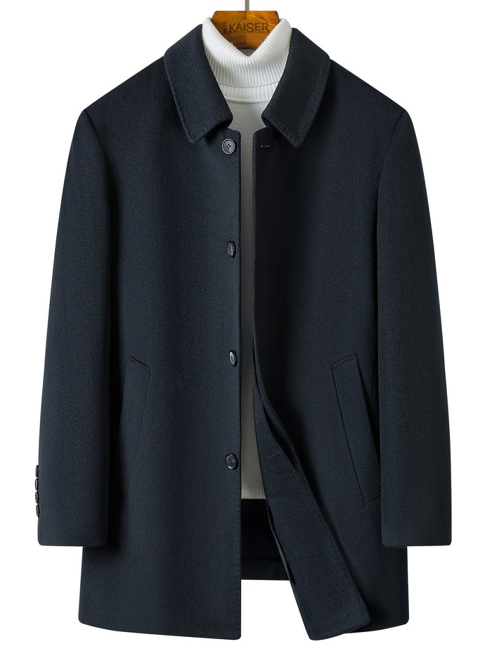 Manteau ajusté pour homme à col cranté