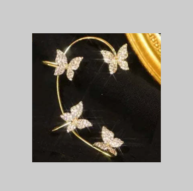 Butterfly Ear Clip and Ear Hook Earrings, Fashion Jewellery