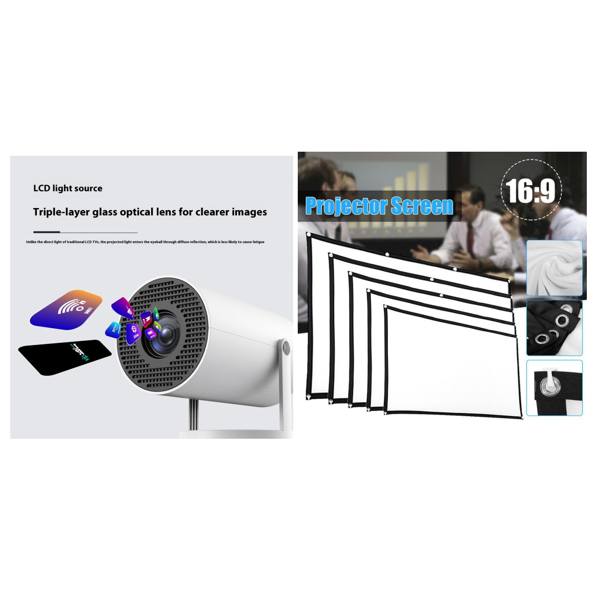 Portable Mini Projector For Home Use, 180 Degree Angle