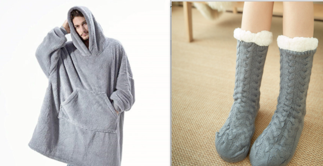 Oversized Fleece Hoodie With Big Pocket, Thick Double-Sided