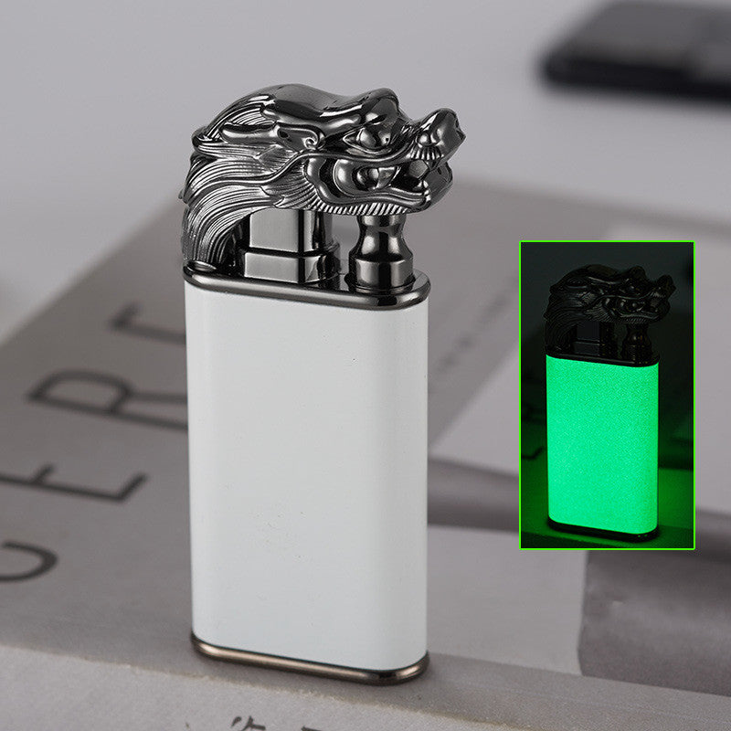 Windproof Metal Gas Lighter With Blue Flame And Double Fire