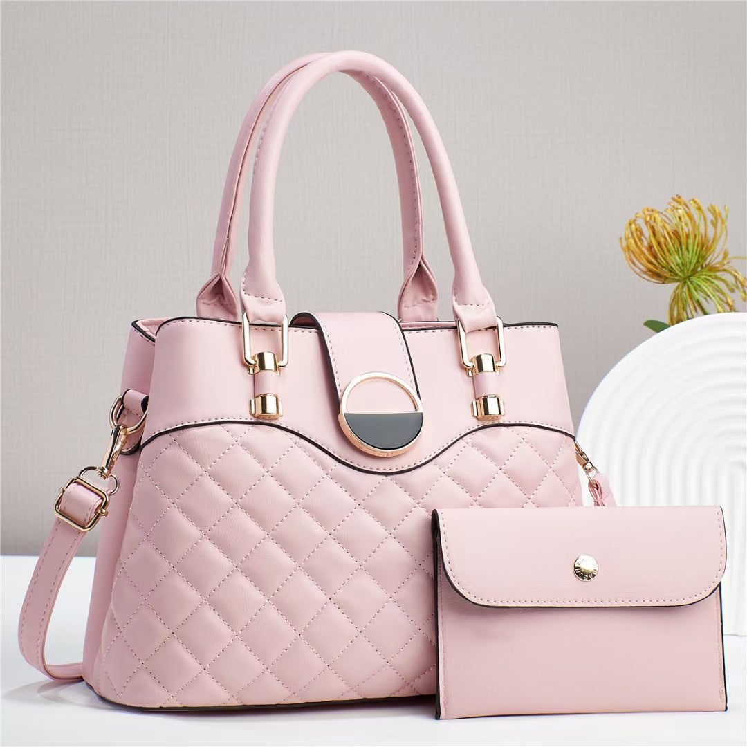 Quilted Minimalist Large Tote Shoulder Bag In PU Leather