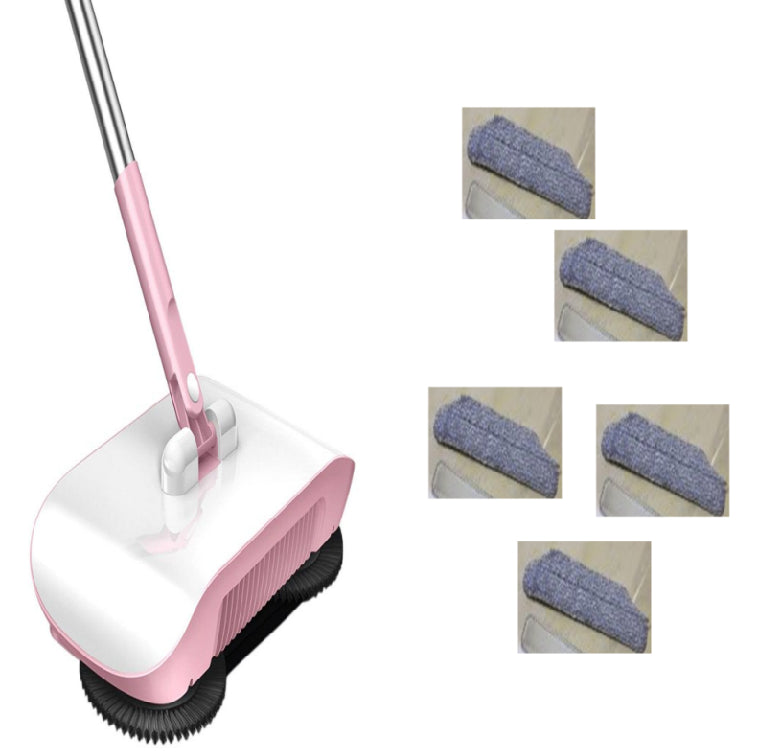 3-in-1 Hand Push Sweeper with Broom, Dustpan and Bin for Floors