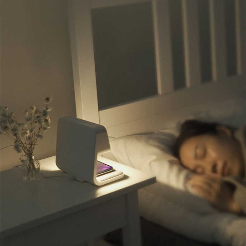 3 In 1 Bedside Lamp With Wireless Charger And Alarm Clock