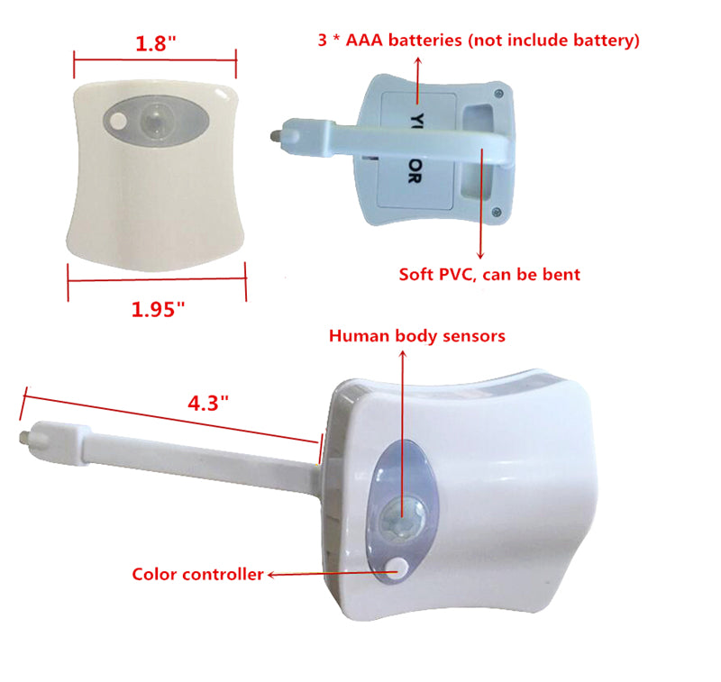 Toilet Induction LED Night Light with Colour Choices for the Bathroom