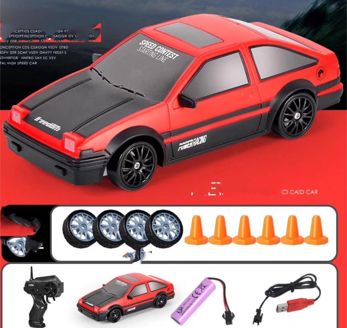 2.4G Remote Control Drift Car With 4WD, Racing Toy For Kids