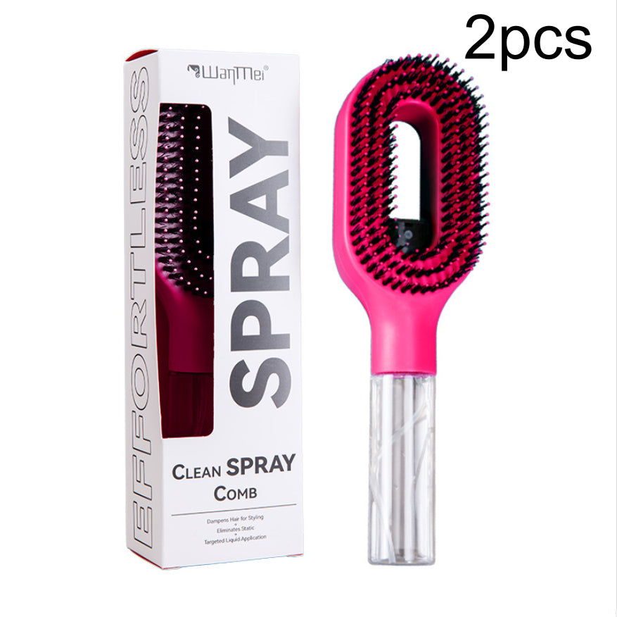 2-in-1 Detangling Hairbrush with Mist Spray Bottle