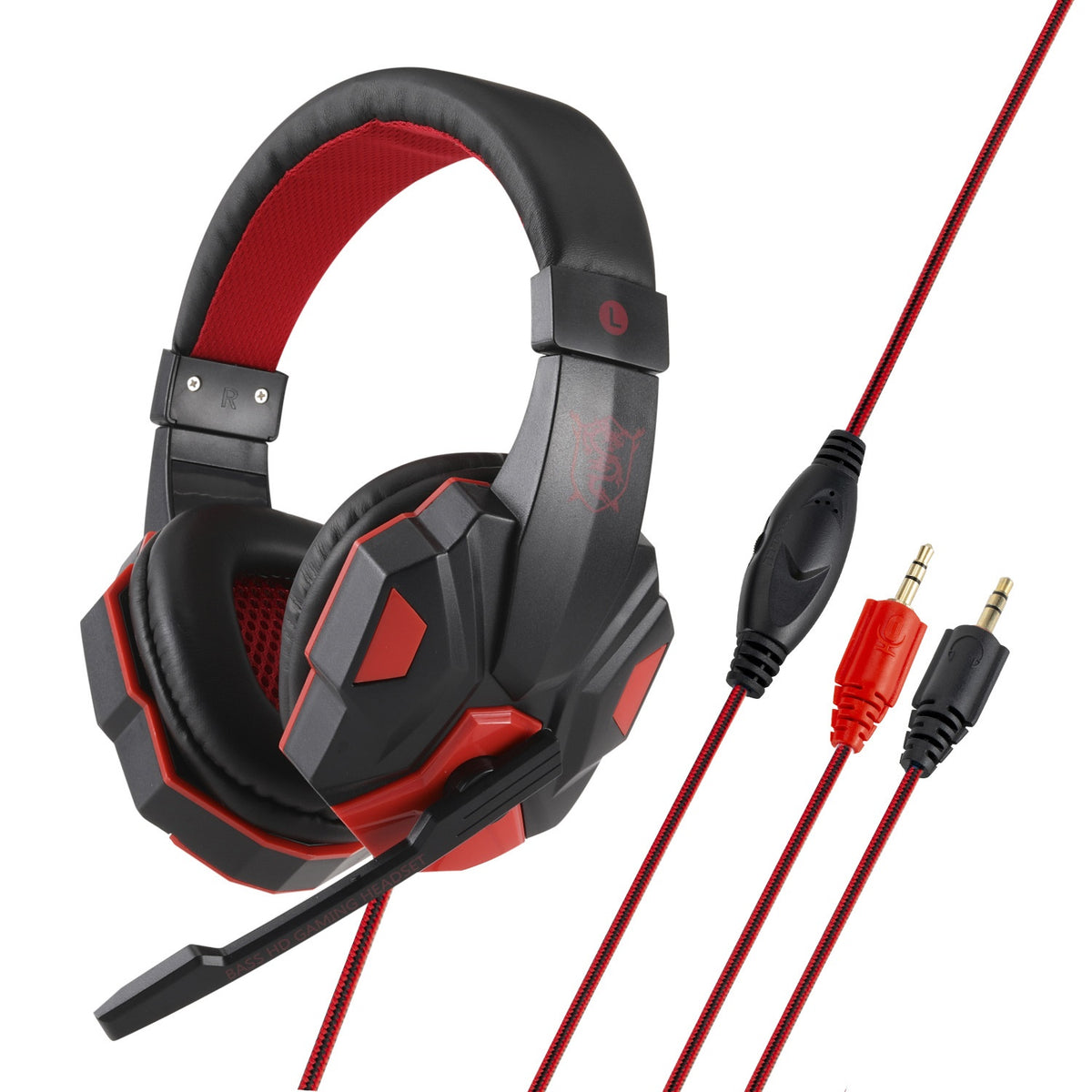 Wired Gaming Headphones with LED Lights, Over-Ear Headset for PC