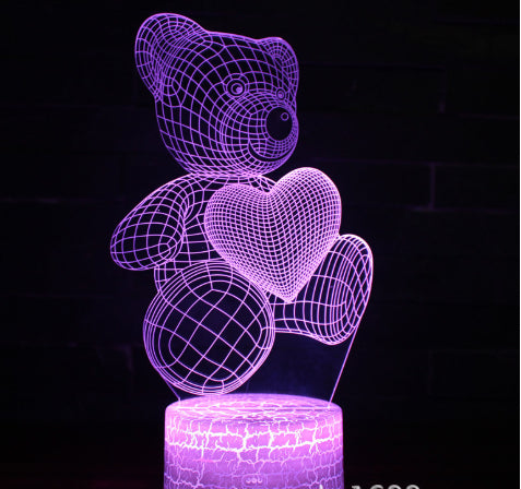 3D Acrylic USB LED Night Light with Touch or Remote Colours