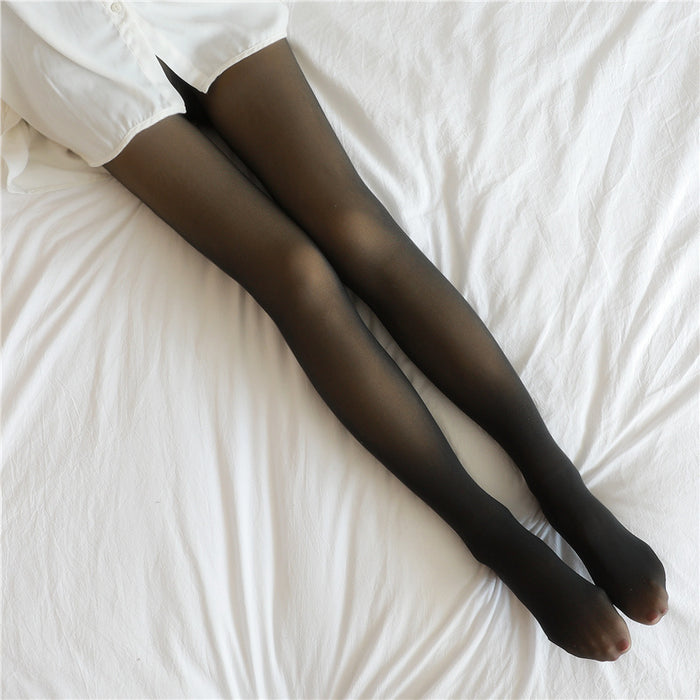 Women's Fleece Lined Translucent Tights For Autumn And Winter