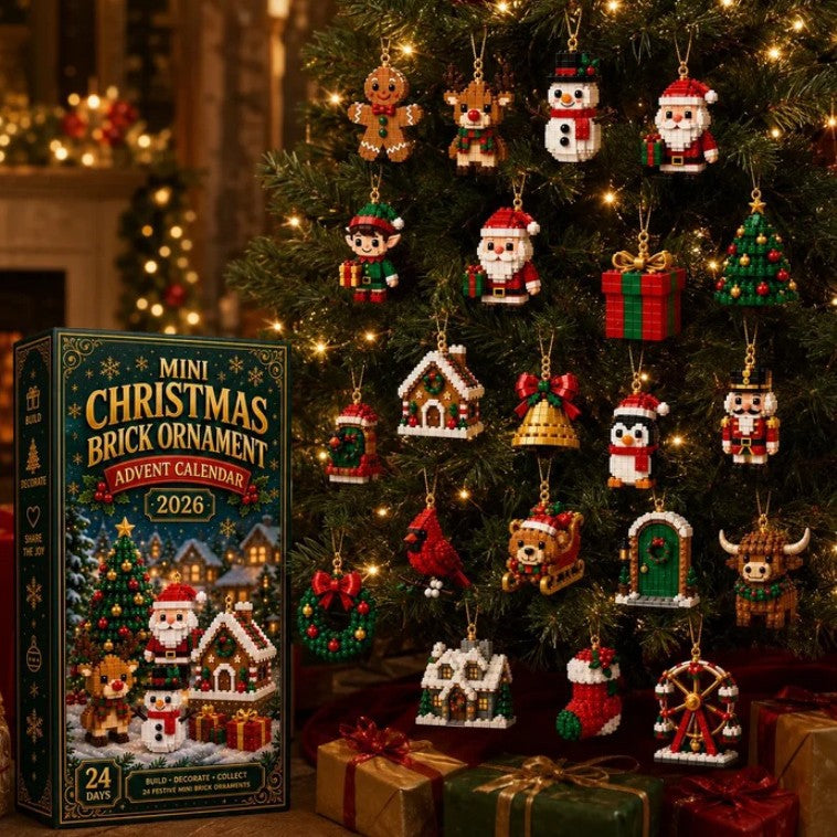 24 Day Mini Brick Advent Calendar Ornament for Christmas