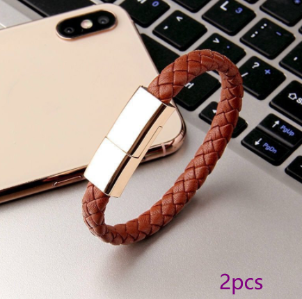 Leather Bracelet Charging Cable, Wearable USB Data Cord