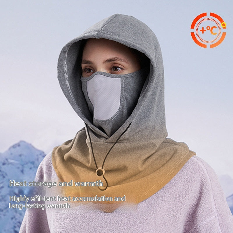 Winter Thermal Fleece Neck Warmer Hood, Windproof Riding Hat