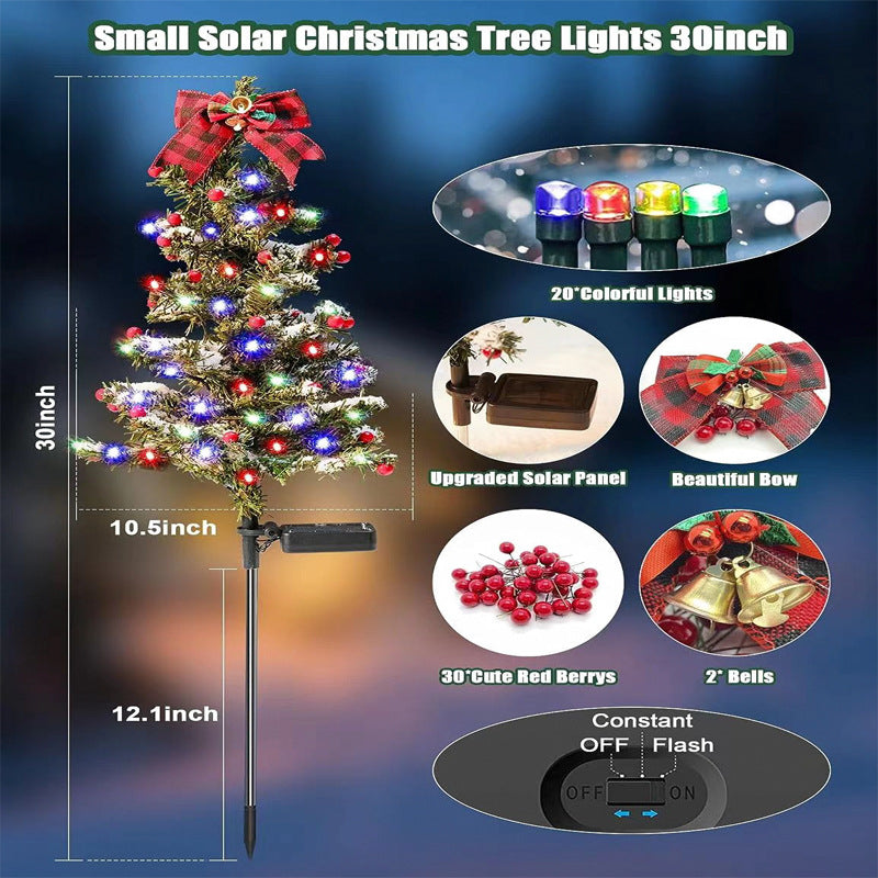 Waterproof Solar Christmas Tree Garden Stake Light 2 Modes