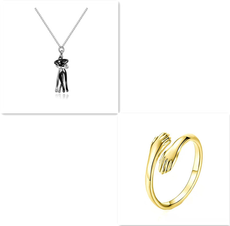 Love Hug Necklace For Couples, Simple Clavicle Chain Gift