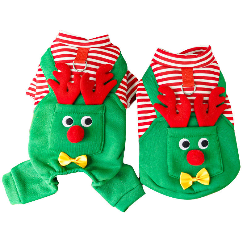 Christmas Pet Coat with Elk Pocket Sweatshirt for Dogs and Cats