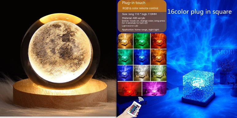 Water Ripple LED Night Light With Remote And 16 Colour Modes