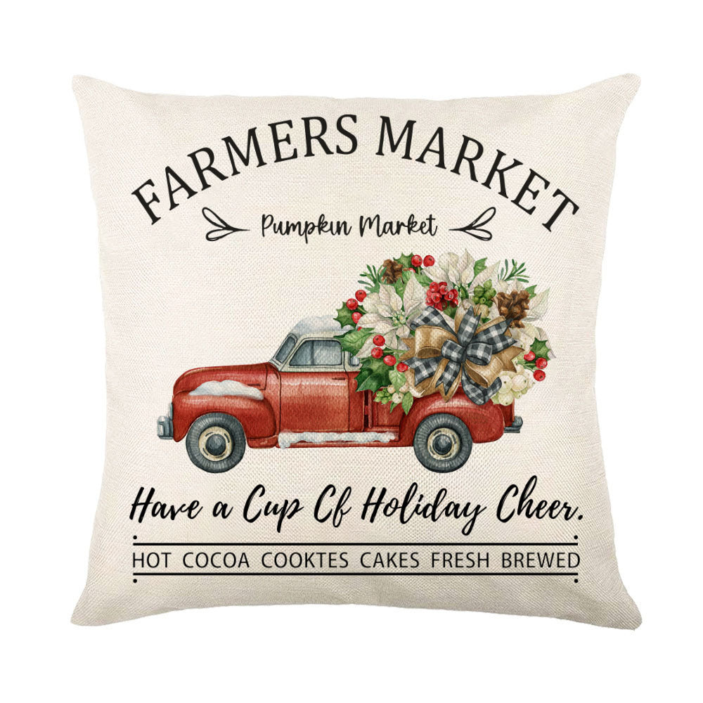 Christmas Pillow Covers for Sofa Square Throw Snow Stamping