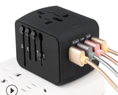 Multi-Function Travel Plug Adapter, Multinational Converter Socket
