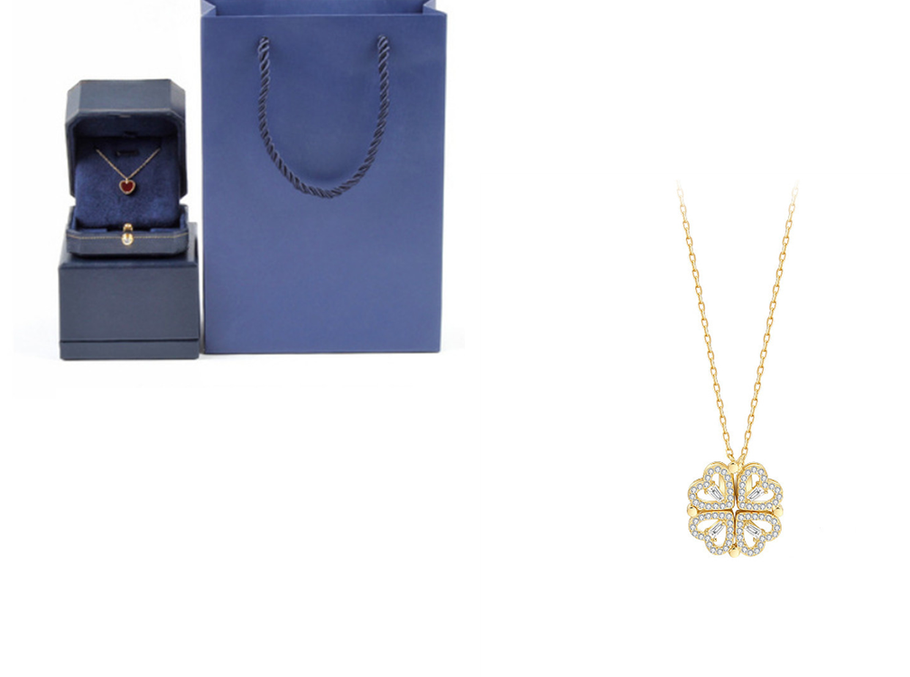 Detachable Four-Leaf Clover Necklace for Women, Multi-Wear Style