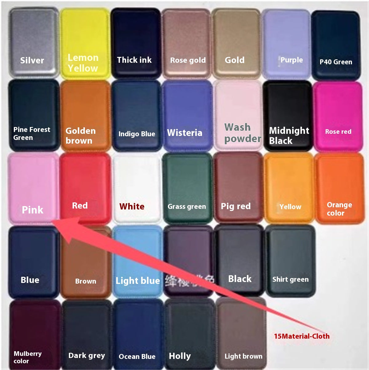 Magnetic Leather Card Holder Wallet Case for Phones in 18 Colours
